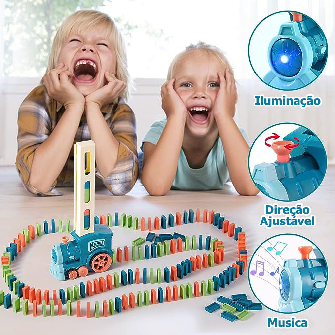 Trem Dominó Educativo ForKids C/ 100 Dominós